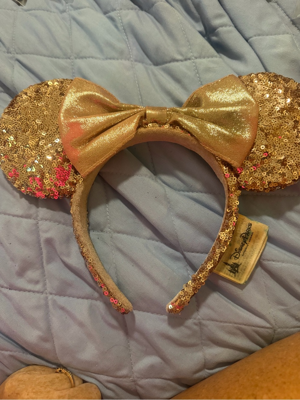 Disney Rose Gold Sequin Minnie Mouse Ears Headband